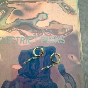 Electric Picks Gold Hoop Earrings